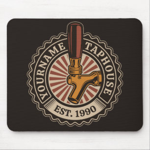 Personalised NAME Craft Beer Taphouse Brewery Bar Mouse Pad