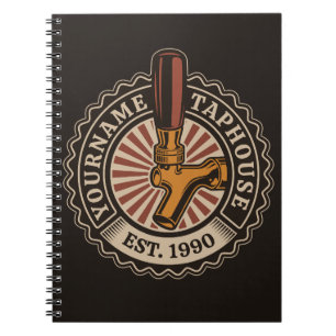 Personalised NAME Craft Beer Taphouse Brewery Bar Notebook