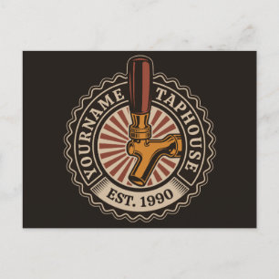Personalised NAME Craft Beer Taphouse Brewery Bar  Postcard