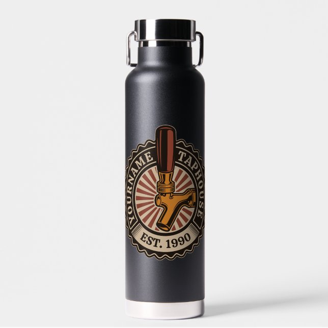 Personalised NAME Craft Beer Taphouse Brewery Bar Water Bottle (Front)