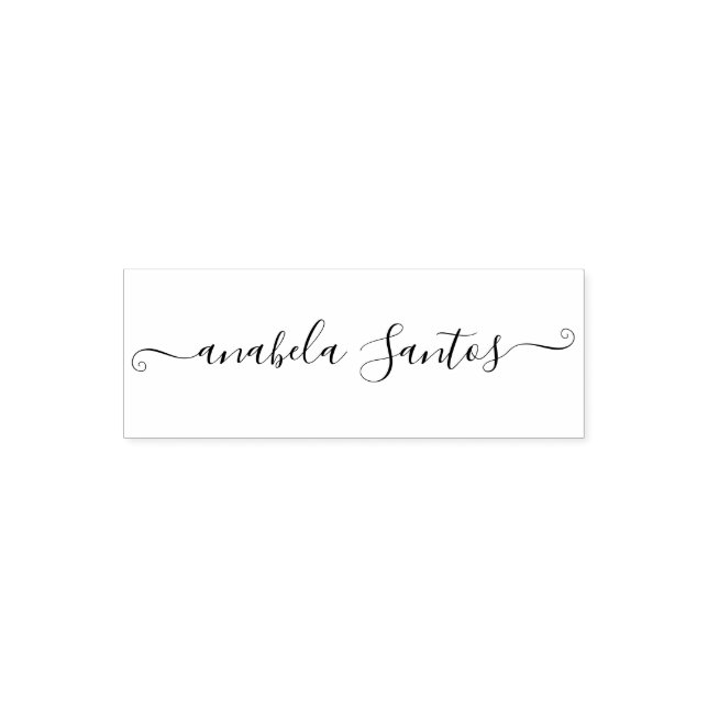 Personalised Name Custom Chic Script Simple Modern Self-inking Stamp (Design)