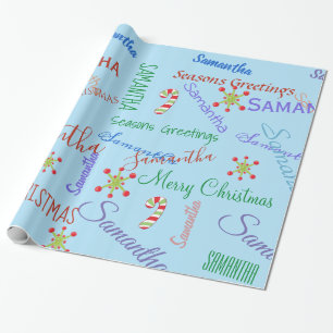 Personalised Name Custom Christmas Wrapping Paper