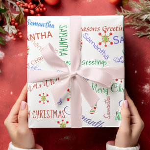 Personalised Name Custom Christmas Wrapping Paper