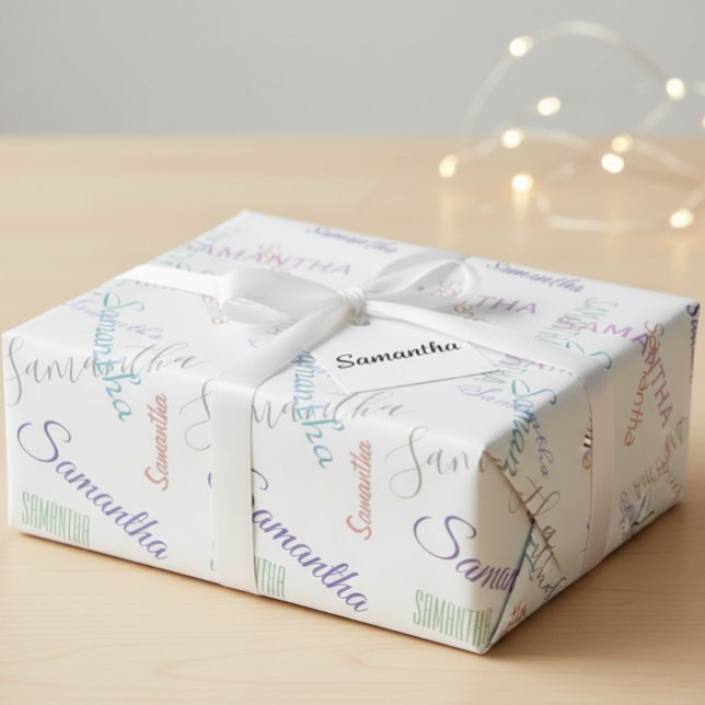 Personalised Name Custom Colourful Wrapping Paper (Creator Uploaded)