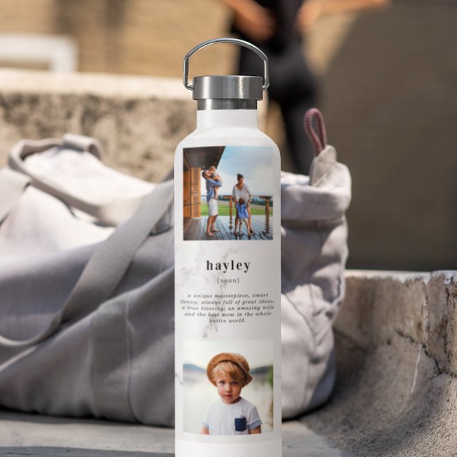 Personalised Name Custom Definition | 8 Photo Water Bottle (Creator Uploaded)