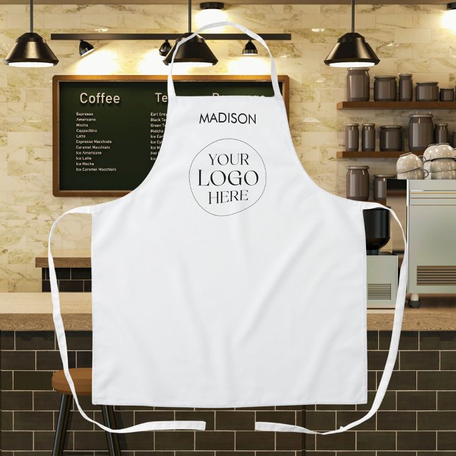 Personalised Name Custom Food Business Logo Simple Apron (Creator Uploaded)