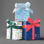 Personalised Name Custom Holiday Christmas Blues Wrapping Paper Sheet<br><div class="desc">This design was created though digital art. It may be personalised in the space provided. Contact me at colorflowcreations@gmail.com if you with to have this design on another product. Purchase my original abstract acrylic painting for sale at www.etsy.com/shop/colorflowart. See more of my creations or follow me at www.facebook.com/colorflowcreations, www.instagram.com/colorflowcreations, www.twitter.com/colorflowart,...</div>