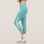 Personalised Name Custom Made Capri Leggings<br><div class="desc">Personalised Name Custom Made Capri Leggings Teal. Personalise this custom DIY design with your own name or text. Click customise further to choose your own colours.</div>