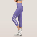 Personalised Name Custom Made Capri Leggings<br><div class="desc">Personalised Name Custom Made Capri Leggings Purple. Personalise this custom DIY design with your own name or text. Click customise further to choose your own colours.</div>
