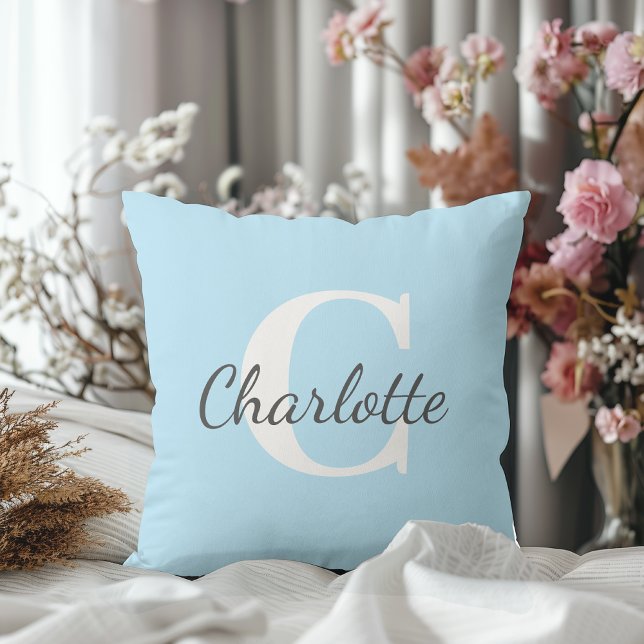 Personalised Name Custom Minimalist Monogram Cushion (Creator Uploaded)