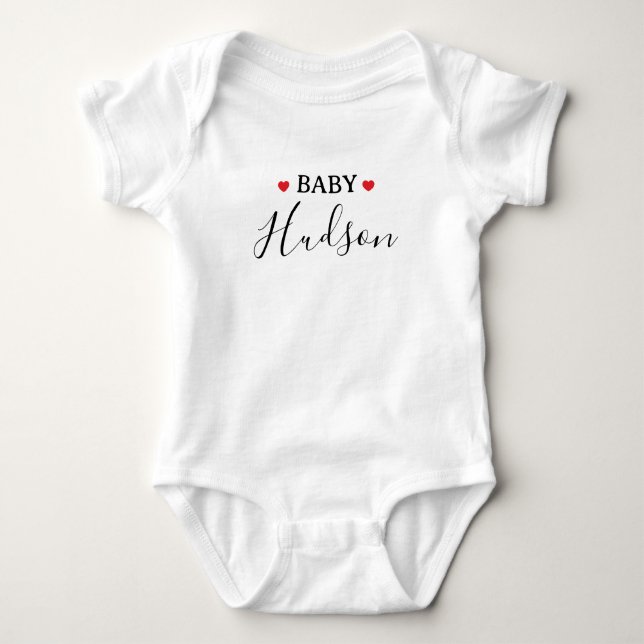 Personalised Name, Custom Name Baby, Baby Gift. Bodysuit (Front)