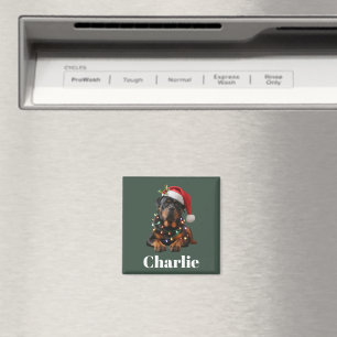 Personalised Name Custom Rottweiler Dog Christmas  Magnet