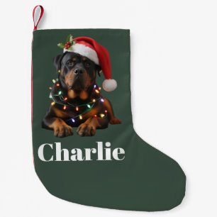 Personalised Name Custom Rottweiler Dog Christmas  Small Christmas Stocking