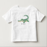 Personalised Name Cute Alligator / Gator Kids Toddler T-Shirt<br><div class="desc">Personalise with your name.</div>