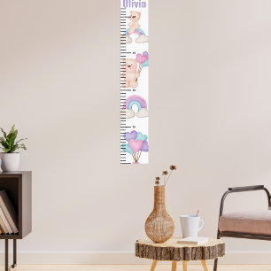 Personalised Name  Cute bear Baby  Growth Chart