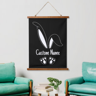Personalised Name Cute Bunny Easter Hanging Tapestry