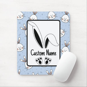 Personalised Name Cute Bunny Easter Mouse Pad