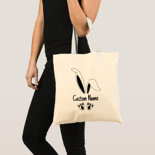 Personalised Name Cute Bunny Easter Tote Bag