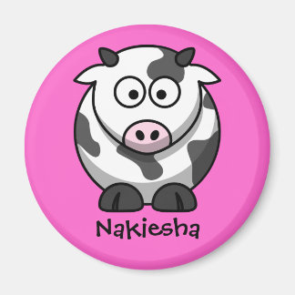 Personalised Name - Cute Cartoon Cow Magnet