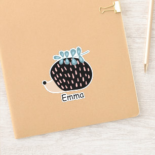 Personalised Name Cute Hedgehog Notebook Labels