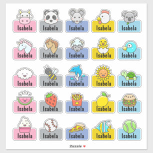 Personalised Name Cute Kawaii Daycare Stickers