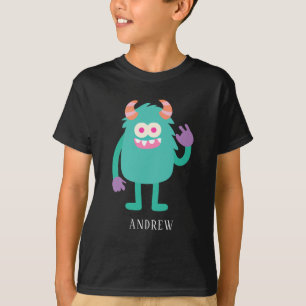 Personalised Name Cute Monster Kids T-Shirt
