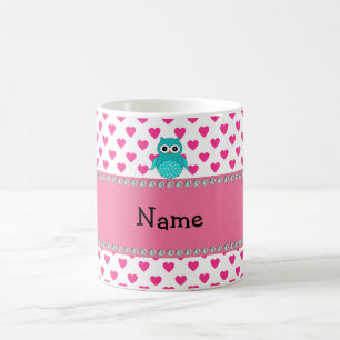 Personalised name cute owl coffee mug