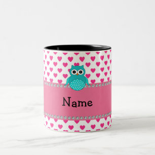 Personalised name cute owl Two-Tone coffee mug