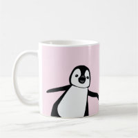 Personalised Name Cute Peeking Penguin pink
