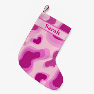 Personalised Name Cute Pink Colour Merry Chistmas Small Christmas Stocking