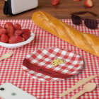 Personalised name cute pizza red chequered