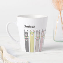 Personalised Name Cute Retro Colourful Llamas