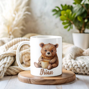 Personalised Name Cute Teddy Bear  Coffee Mug
