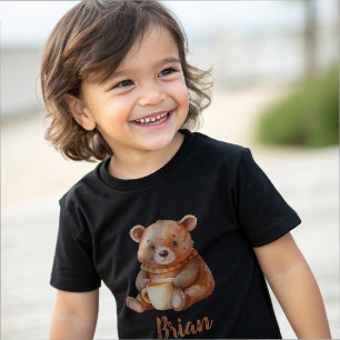Personalised name cute teddy bear T-Shirt