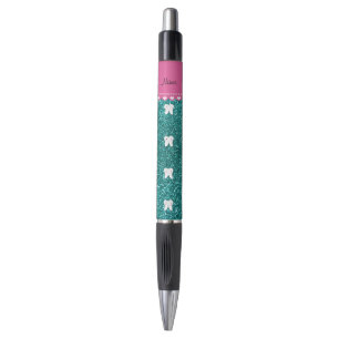 Personalised name cute tooth aqua glitter