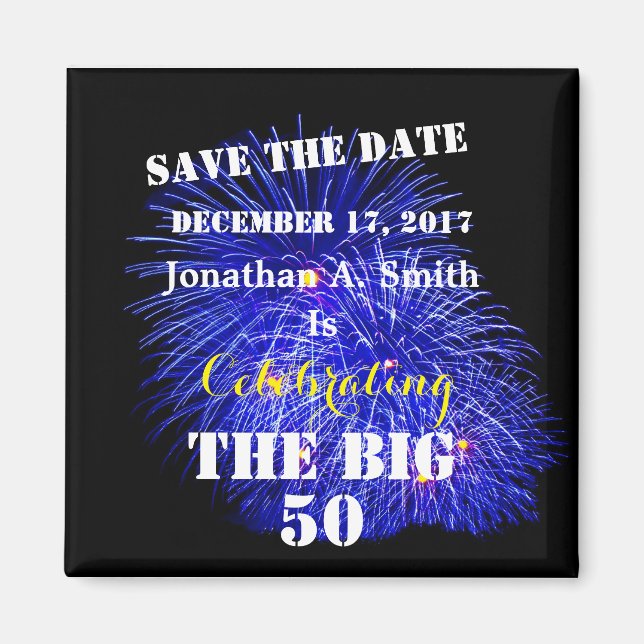 Personalised Name & Date - Magnet (Front)