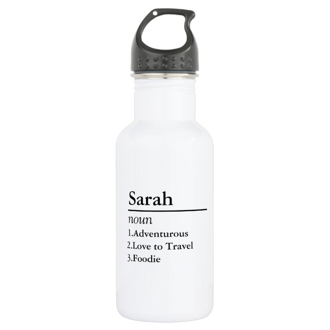 Personalised Name Definition Grey Satin   532 Ml Water Bottle (Front)