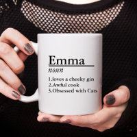 Personalised Name Definition Grey Satin Mug Laser