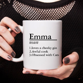Personalised Name Definition Grey Satin Mug Laser