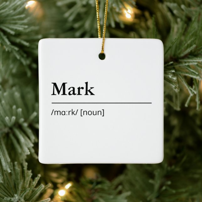 Personalised Name definition modern minimalist Ceramic Ornament (Tree)