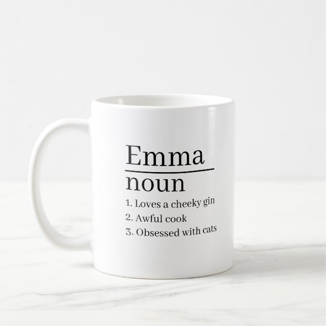 Personalised Name Definition  Mug Laser Engraved G (Left)