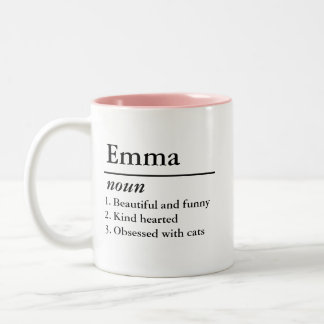 Personalised Name Definition Noun Custom Text Two-Tone Coffee Mug