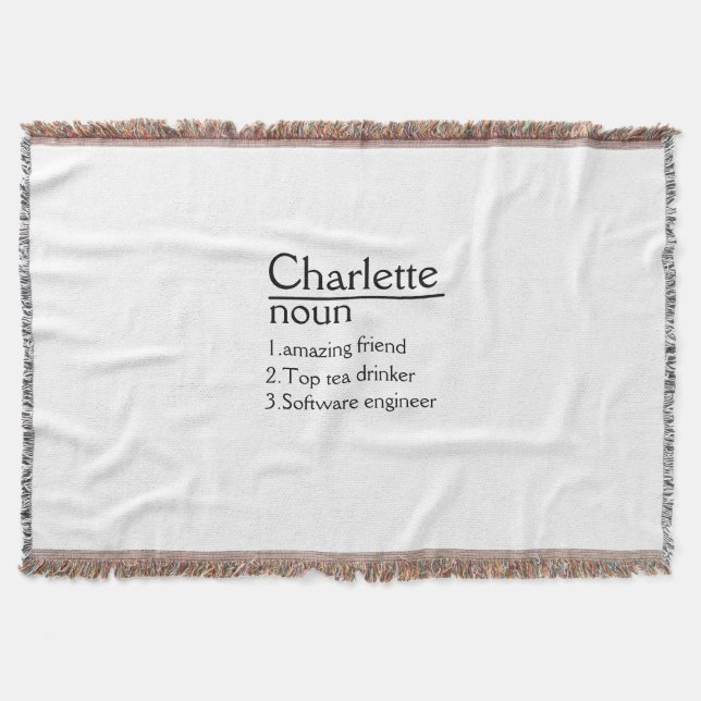 Personalised Name definition throw blanket (Front)