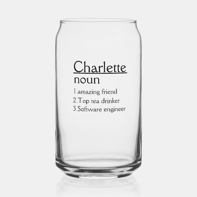 Personalised Name Definition  tumbler Can Glass (Back)