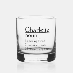 Personalised Name Definition  tumbler Whiskey Glass