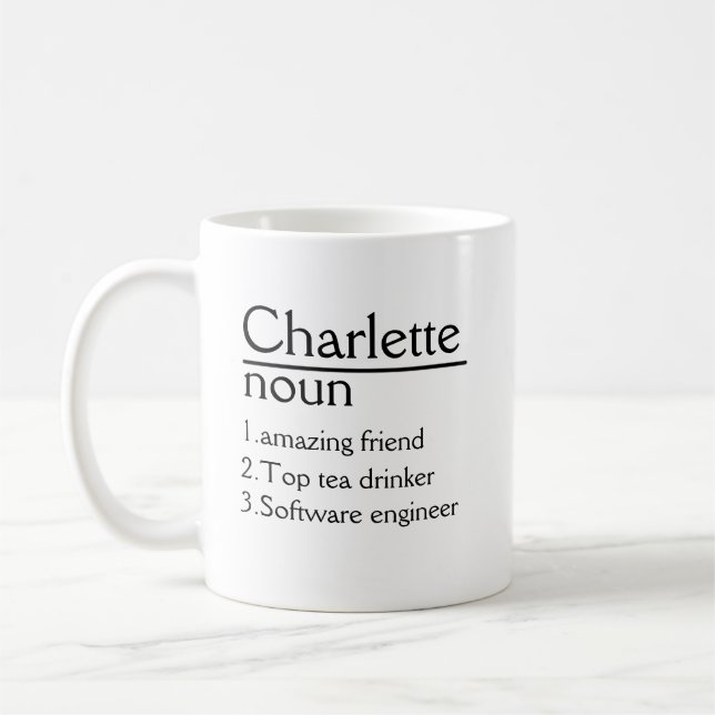 Personalised Name Definition white Mug  (Left)