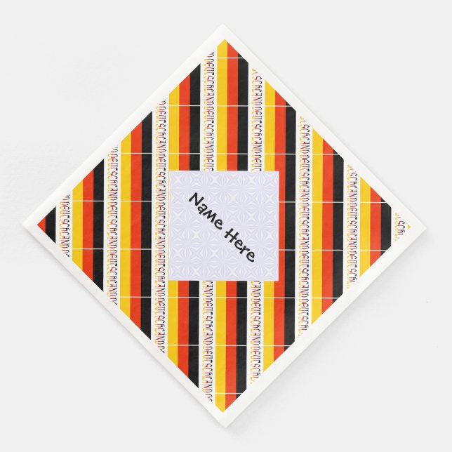 Personalised Name Deutschland Flag Tiled Napkin (Corner)