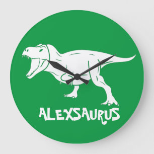 Personalised Name Dinosaur Large Clock