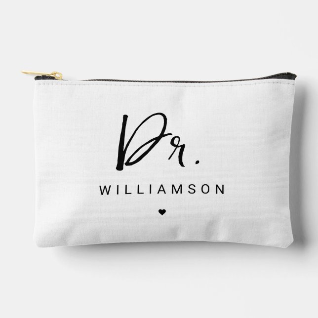 Personalised Name Dr Minimalist Doctor Accessory Pouch (Front)
