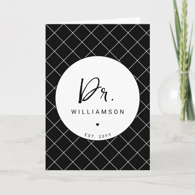 Personalised Name Dr Minimalist Doctor Graduation Card (Front)